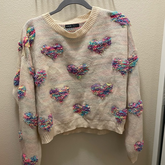 shein heart sweater